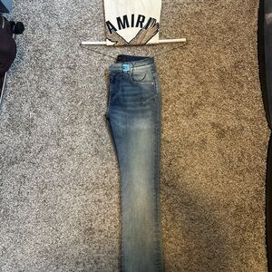 AMIRI Indigo Blue Denim Pants off white amiri shirt as a set.